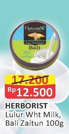 Promo Harga HERBORIST Lulur Tradisional Bali Milk, Bali Zaitun 100 gr - Alfamart