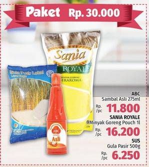 Promo Harga Paket 30rb (ABC Sambal + SUS Gula Pasir + Sania Royale)  - LotteMart