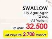 Promo Harga SWALLOW Agar Agar Powder All Variants per 12 sachet - LotteMart