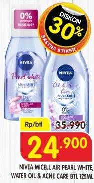 Promo Harga Nivea MicellAir Skin Breathe Micellar Water Pearl White, Oil Acne Care 125 ml - Superindo