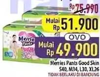 Promo Harga Merries Pants Good Skin XL26, M34, S40, L30 26 pcs - Hypermart