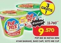 Promo Harga INDOMIE POP MIE Mini Ayam Bawang, Baso Sapi, Soto Mie 35 gr - Superindo