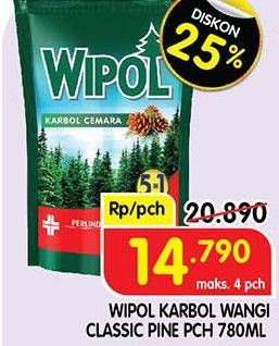 Promo Harga WIPOL Karbol Wangi Cemara 780 ml - Superindo