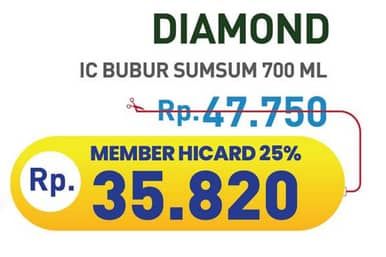 Promo Harga Diamond Ice Cream Bubur Sumsum 700 ml - Hypermart