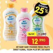 Promo Harga MY BABY Baby Powder Fresh Fruity, Sweet Floral, Telon Plus 250 gr - Superindo