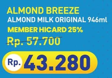 Promo Harga Blue Diamond Almond Breeze Milk Original 946 ml - Hypermart