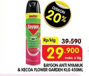 Promo Harga Baygon Insektisida Spray Flower Garden 450 ml - Superindo