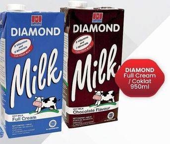 Promo Harga DIAMOND Milk UHT Full Cream, Chocolate 950 ml - LotteMart