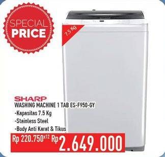 Promo Harga SHARP ES-F950P-GY | Washing Machine  - Hypermart