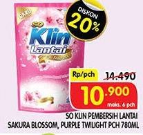 Promo Harga SO KLIN Pembersih Lantai Sakura Blossom, Purple Twilight 780 ml - Superindo