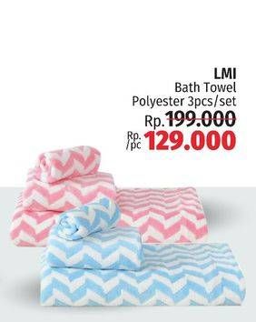 Promo Harga LMI Bath Towel Polyester per 3 pcs - LotteMart
