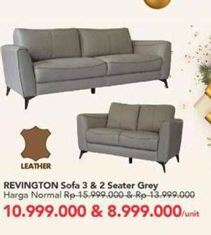 Promo Harga REVINGTON Sofa 3&2 Seater Grey  - Carrefour