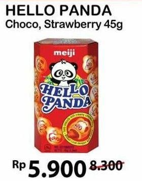 Promo Harga MEIJI HELLO PANDA Biscuit Chocolate, Strawberry 45 gr - Alfamart