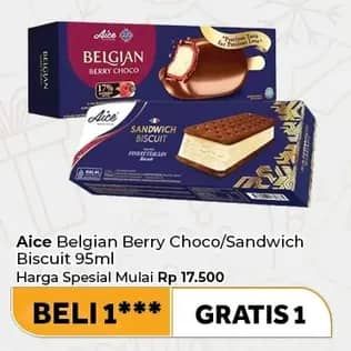 Promo Harga Aice Belgian Berry Choco/Sandwich Biscuit  - Carrefour