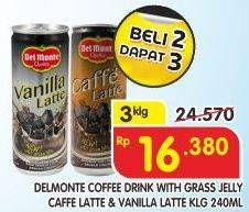 Promo Harga DEL MONTE Latte Caffe Latte, Vanilla Latte per 3 kaleng 240 ml - Superindo