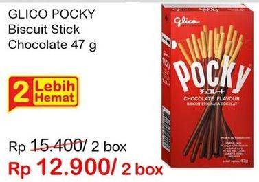 Promo Harga GLICO POCKY Stick Chocolate Flavour per 2 box 47 gr - Indomaret