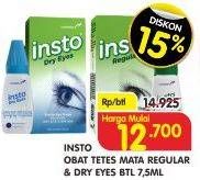 Promo Harga INSTO Obat Tetes Mata Reguler, Dry Eyes 7 ml - Superindo