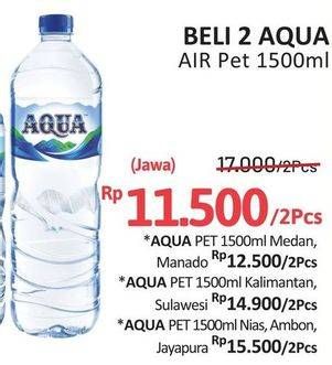 Promo Harga Aqua Air Mineral 1500 ml - Alfamidi