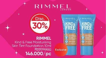 Promo Harga Rimmel Kind & Free Moisture Skin Tint Foundation 30 ml - Guardian