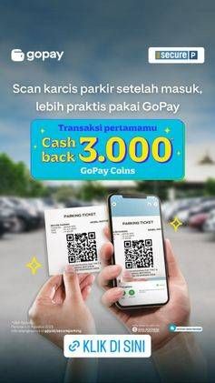 Promo Harga Promo Secure Parking: Cashback 3.000 GoPay Coins  - Gojek