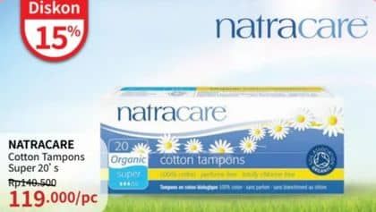 Promo Harga Natracare Cotton Tampons Super NonApplicator 20 pcs - Guardian
