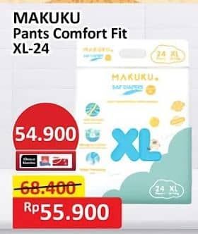 Promo Harga Makuku Comfort Fit Diapers Pants XL24 24 pcs - Alfamart