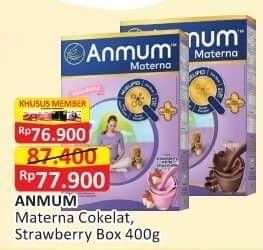 Promo Harga Anmum Materna Strawberry White Chocolate, Cokelat 400 gr - Alfamart