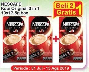 Promo Harga Nescafe Original 3 in 1 per 2 box 10 pcs - Indomaret