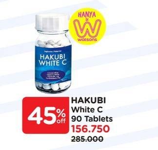 Promo Harga Sato Hakubi White C Suplemen Makanan 90 pcs - Watsons