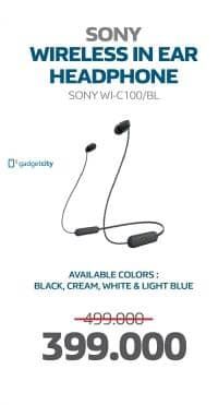 Promo Harga Sony Headphone In-ear Nirkabel WI-C100  - Electronic City
