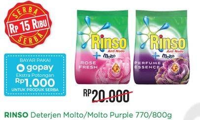 Promo Harga RINSO Molto Detergent Bubuk Perfume Essence, Rose Fresh  - Alfamart