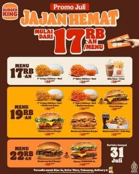 Promo Harga Jajan Hemat  - Burger King