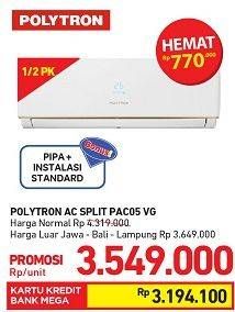 Promo Harga POLYTRON PAC05VG - AC 1/2PK  - Carrefour