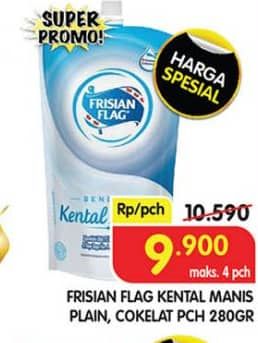 Promo Harga Frisian Flag Susu Kental Manis Cokelat, Putih 280 gr - Superindo