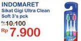 Promo Harga INDOMARET Sikat Gigi Ultra Clean Soft 3 pcs - Indomaret