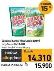 Promo Harga Supersol Karbol Wangi Pine, Sereh 800 ml - Carrefour