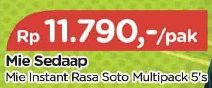 Promo Harga Sedaap Mie Kuah Soto per 5 pcs 90 gr - TIP TOP