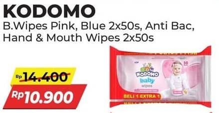 Promo Harga Kodomo Baby Wipes Rice Milk Pink, Classic Blue 50 pcs - Alfamart