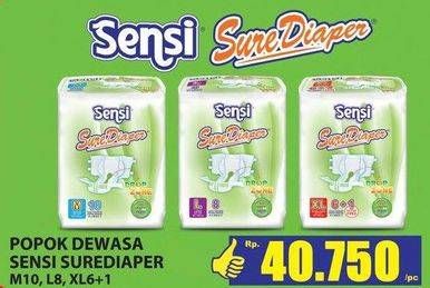 Promo Harga Sensi Sure Adult Diapers M10, L8, XL6+1 7 pcs - Hari Hari