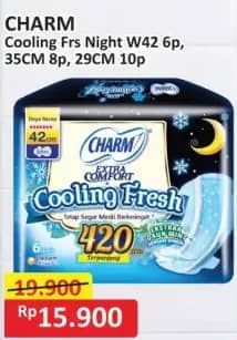 Promo Harga Charm Extra Comfort Cooling Fresh Wing 42cm, Wing 35cm, Wing 29cm 6 pcs - Alfamart