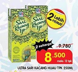 Promo Harga Ultra Sari Kacang Ijo 250 ml - Superindo