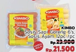 Promo Harga KIMBO Sosis Sapi Goreng 6s/ Sosis Ayam 12s  - LotteMart
