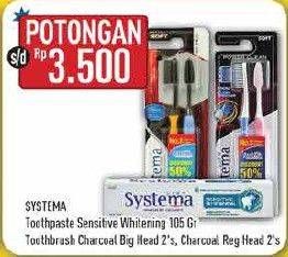 Promo Harga SYSTEMA Toothpast/Sikat Gigi Charcoal  - Hypermart