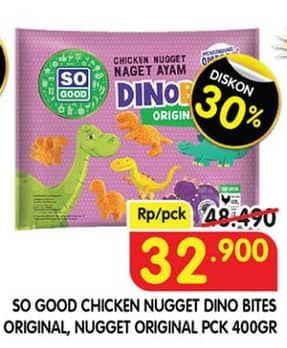 Promo Harga So Good Chicken Nugget Dinobites, Original 400 gr - Superindo