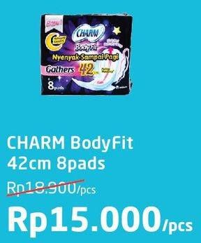 Promo Harga Charm Body Fit Night Gathers 42cm 8 pcs - Alfamart