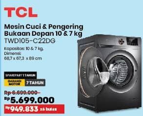 Promo Harga TCL TWD105-C22DG Mesin Cuci Front Loading   - COURTS