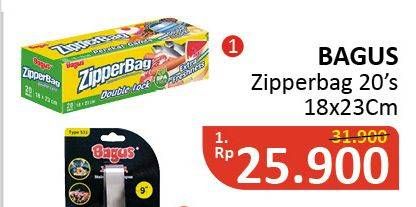 Promo Harga BAGUS Zipper Bag 18x23cm 20 pcs - Alfamidi