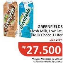 Promo Harga GREENFIELDS Fresh Milk Choco Malt, Low Fat 1000 ml - Alfamidi