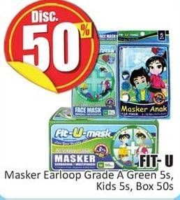 Promo Harga FIT-U Masker Earloop/Kids 5s / Box 50s  - Hari Hari