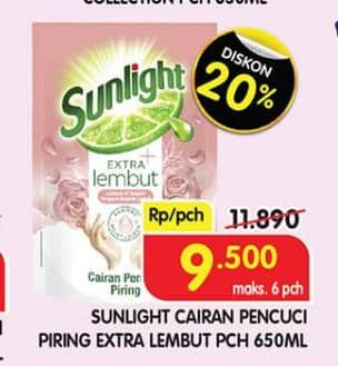 Promo Harga Sunlight Pencuci Piring Extra Lembut 650 ml - Superindo